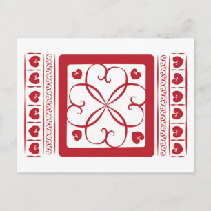 Cartão Postal Corações vermelhos em todos os lugares