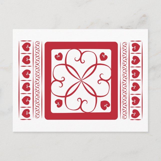 Cartão Postal Corações vermelhos em todos os lugares (Frente)