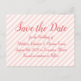 Cartão Postal Coral Striped Personalizado Salve o Cartão-Postal 