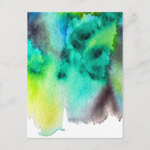 Cartão Postal Corante abstrato de mármore verde azul