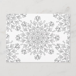 Cartão Postal Corante de Adultos Padrão Floral Mandala