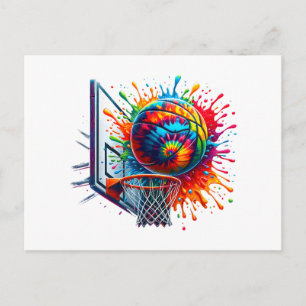 Cartão Postal Corda de Basquete Colorida Tingimento Corda de Bas