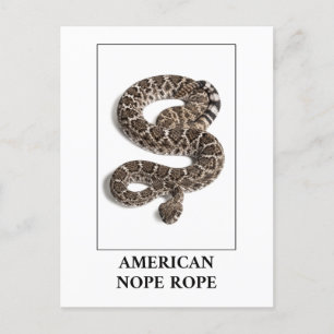 Cartão Postal Corda Nope Americana - Perigo para Cobra de Cascav