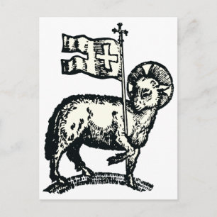 Cartão Postal Cordeiro de Deus símbolo da fé cristã