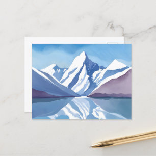 Cartão Postal Cordilheira   Paisagem Aquarela Azul