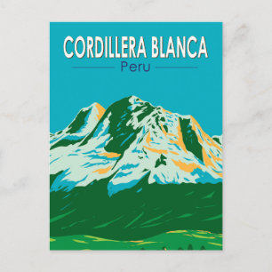 Cartão Postal Cordillera Blanca Peru Viagem Art Vintage