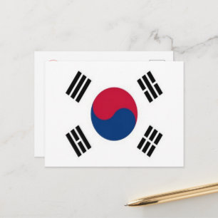 Cartão Postal Coreia do Sul - Bandeira -