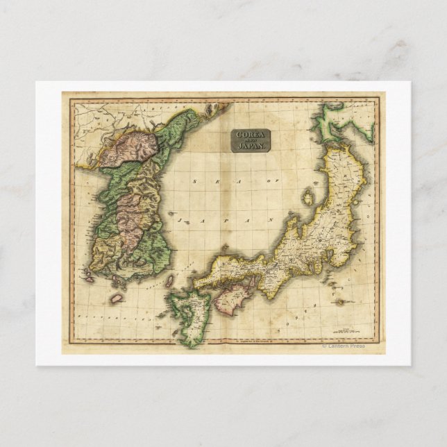 Cartão Postal Coreia e JapãoMapa Panorâmico Coreia e Japão (Frente)