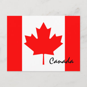 Cartão Postal Cores da Bandeira da Folha de Bordo do Canadá