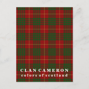 Cartão Postal Cores da Escócia Clan Cameron Tartan
