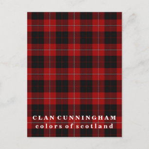 Cartão Postal Cores da Escócia Clan Cunningham Tartan