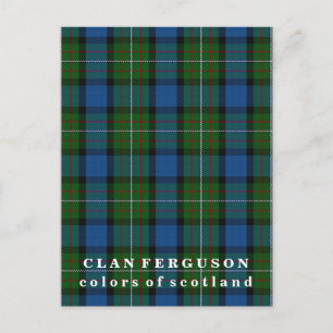 Cartão Postal Cores da Escócia Clan Ferguson Tartan