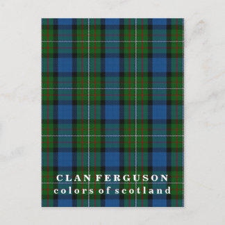 Cartão Postal Cores da Escócia Clan Ferguson Tartan