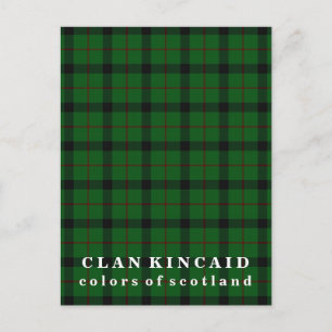 Cartão Postal Cores da Escócia Clan Kincaid Tartan
