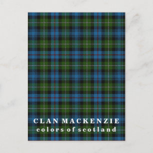 Cartão Postal Cores da Escócia Clan MacKenzie Tartan
