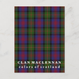 Cartão Postal Cores da Escócia Clan MacLennan Tartan