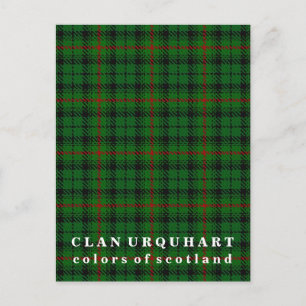 Cartão Postal Cores da Escócia Clan Urquhart Tartan