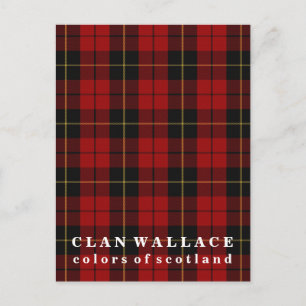 Cartão Postal Cores da Escócia Clan Wallace Tartan