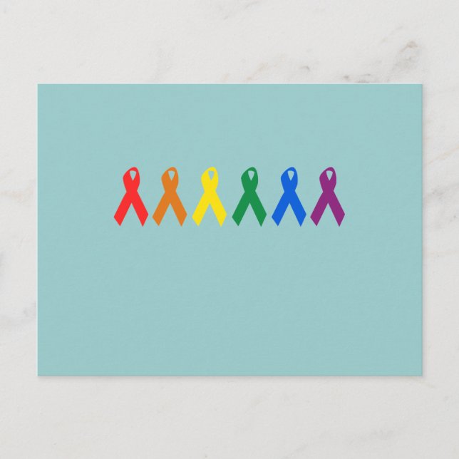 Cartão Postal Cores da Faixa de orgulho gay (Frente)
