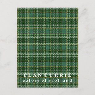 Cartão Postal Cores da Scotland Clan Currie Tartan