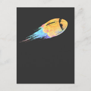 Cartão Postal cores de bola de futebol americano splash