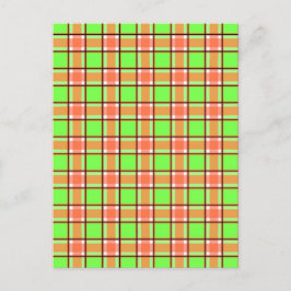 Cartão Postal Cores de Cenoura no Padrão Xadrez