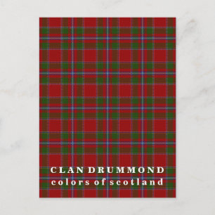 Cartão Postal Cores de Clan Drummond Tartan da Escócia