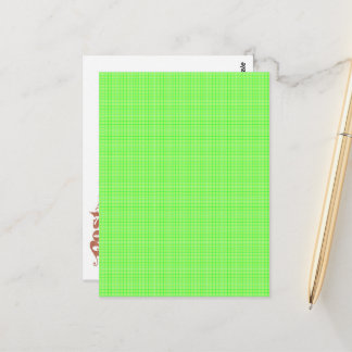 Cartão Postal Cores de grama de primavera do padrão xadrez de pr