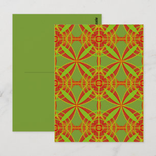 Cartão Postal Cores de Outono Abstrato Design Geométrico