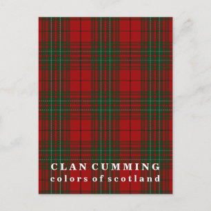 Cartão Postal Cores de Scotland Clan Cumming Tartan