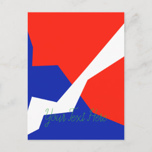 Cartão Postal Cores de Sinalizador Branco Vermelho Azul