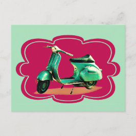 Cartão Postal Cores de Vintage do Patinete Vintage