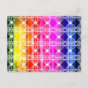 Cartão Postal Cores do chakra art déco lindas elegantes chiques