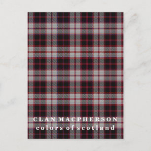Cartão Postal Cores do Clan MacPherson Tartan da Escócia