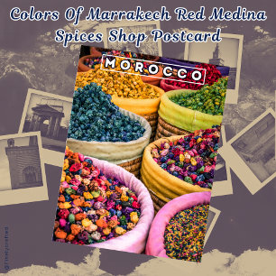 Cartão Postal Cores Do Compro Marraquexe Red Medina Spices