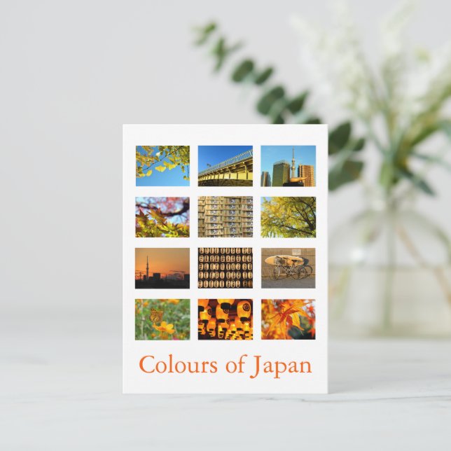 Cartão Postal Cores do Japão (amarelo/laranja) (Em pé/Frente)