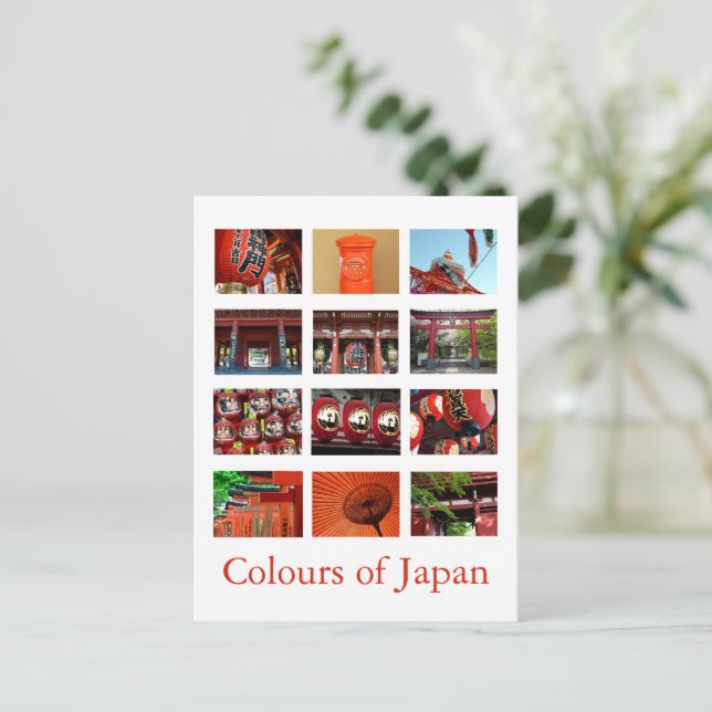 Cartão Postal Cores do Japão (vermelho/vermilion) (Em pé/Frente)