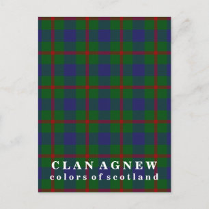 Cartão Postal Cores do Scotland Clan Agnew Tartan