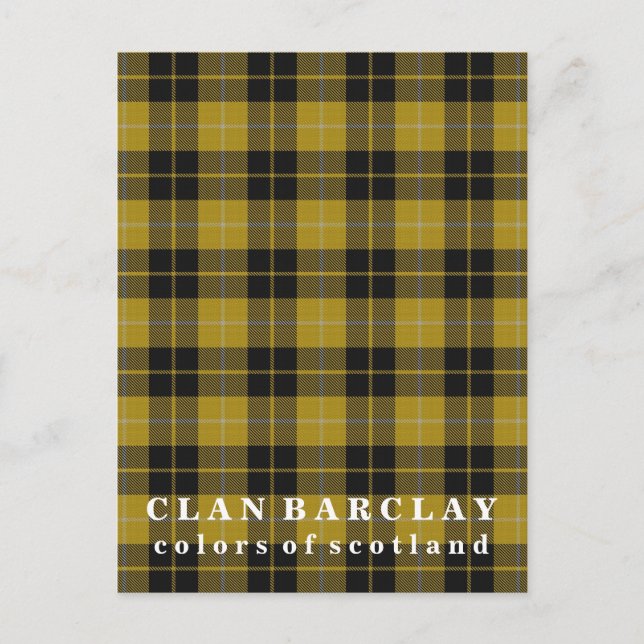 Cartão Postal Cores do Scotland Clan Barclay Tartan (Frente)