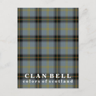Cartão Postal Cores do Scotland Clan Bell Tartan