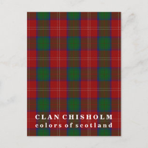 Cartão Postal Cores do Scotland Clan Chisholm Tartan