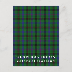Cartão Postal Cores do Scotland Clan Davidson Tartan