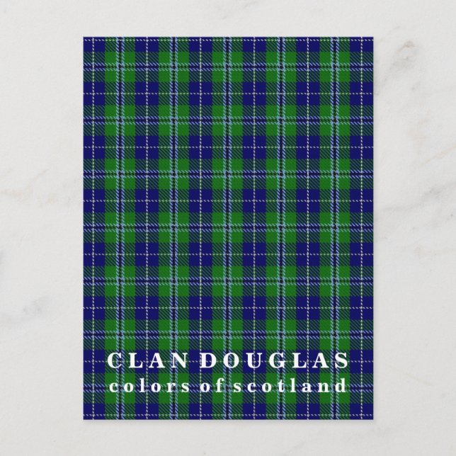 Cartão Postal Cores do Scotland Clan Douglas Tartan (Frente)