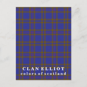 Cartão Postal Cores do Scotland Clan Elliot Tartan