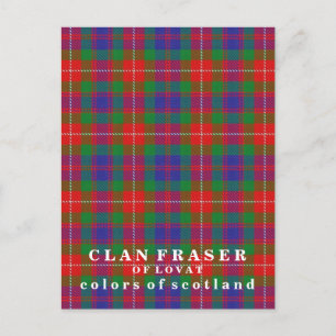 Cartão Postal Cores do Scotland Clan Fraser de Lovat Tartan