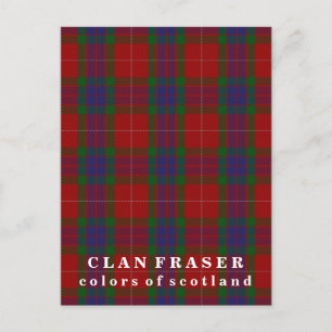 Cartão Postal Cores do Scotland Clan Fraser Tartan