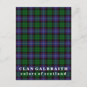 Cartão Postal Cores do Scotland Clan Galbraith Tartan