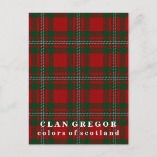 Cartão Postal Cores do Scotland Clan Gregor Tartan