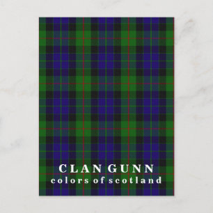 Cartão Postal Cores do Scotland Clan Gunn Tartan