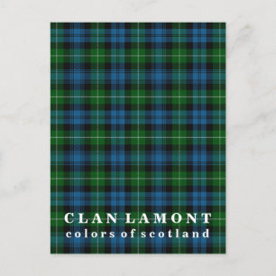 Cartão Postal Cores do Scotland Clan Lamont Tartan